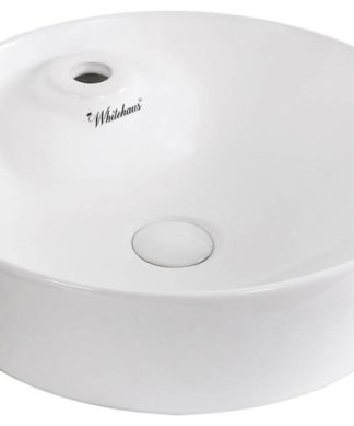Whitehaus WH71306 Round Above Mount Ceramic Basin With Single Faucet Hole