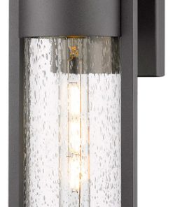 Wall Sconces 1 Light Fixture W/ Black Finish Metal & Seeded Glass LED 6" 6 Watt
