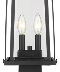 Z-Lite 574PHMS-SQPM-BK Millworks - 17.75" Two Light Outdoor Pier Mount