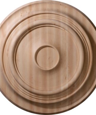 24"OD x 2 1/4"P Carved Traditional Ceiling Medallion, Red Oak
