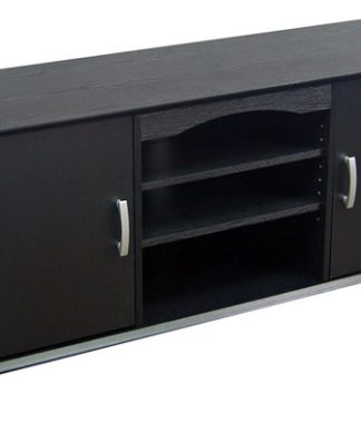 60" Black Wood TV Stand Console