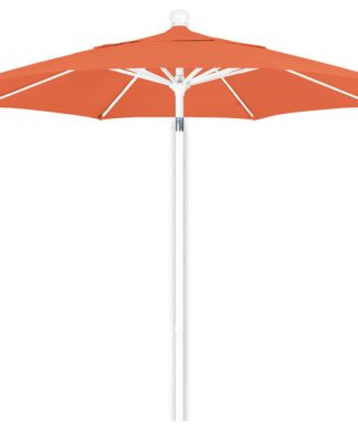 7.5 Foot Pacifica Fabric Aluminum Pulley Lift Patio Umbrella, White Pole