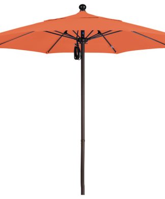 7.5 Foot Pacifica Fabric Aluminum Pulley Lift Patio Umbrella with Bronze Pole