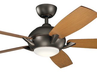 54" Geno Fan LED, Olde Bronze, Walnut/Cherry Blade