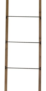 Wood/Metal 76" Ladder, Brown