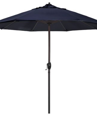 9' Aluminum Market Umbrella Auto Tilt Crank Lift Bronze, Pacifica, Navy