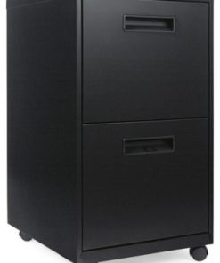 2-Drawer Metal Pedestal File, 14 7/8"x19-1/8"x27-3/4", Black