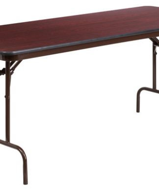 30''x72'' Mahogany Melamine Laminate Folding Banquet Table