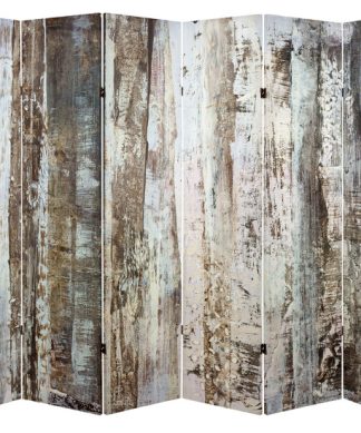 6' Tall Double Sided Winter Woods Canvas Room Divider