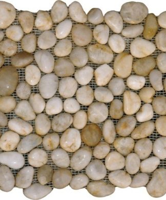 White Pebbles Polished Tile, 10 Sq. ft., 12"x12"