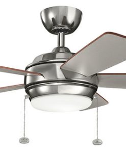 42" Starkk LED Fan, Polished Nickel