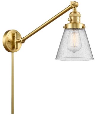 1-Light 8" Swing Arm Satin Gold - Bulb Included