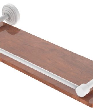 Waverly Place Collection 16"Solid IPE Ironwood Shelf With Gallery Rail