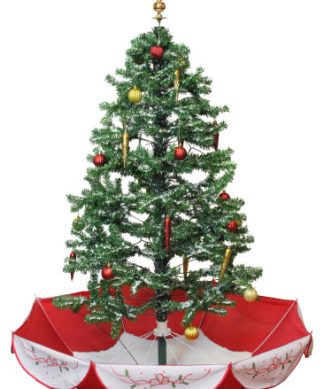 4.5' Pre-Lit Musical Artificial Christmas Tree w/ Umbrela Base - Blue LED Lights