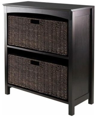 3-Piece Storage 3-Tier Shelf With 2 Large Baskets