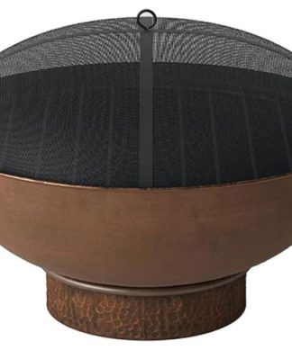 28" Black and Brown Gas Fire Pit Table