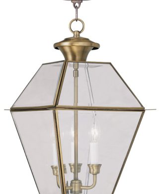 Westover Outdoor Chain-Hang Light, Antique Brass