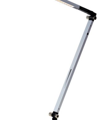 Z-Bar Solo Mini Desk Lamp With 1-Piece Desk Clamp, Cool Light, Silver