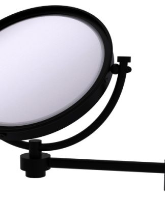 8" Wall-Mount Extending Make-Up Mirror 5X Magnification, Matte Black