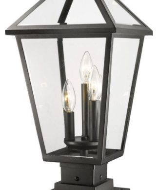 Z-Lite 579PHBS-SQPM-BK Talbot - 21.5" 3 Light Outdoor Square Pier Mount