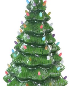 3-Ft. Resin Christmas Tree With Illuminated Star and Vintage Bulb Covers, Green