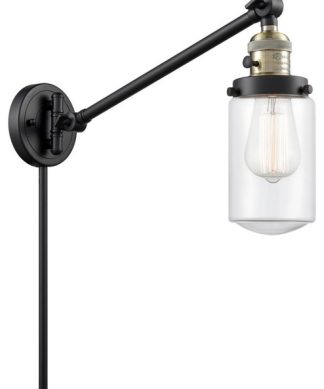 1-Light 4.5" Swing Arm Black Antique Brass - Bulb Included