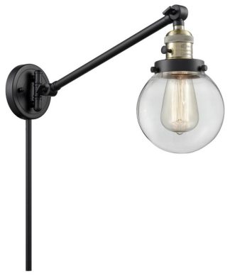 1-Light 6" Swing Arm Black Antique Brass - Bulb Included