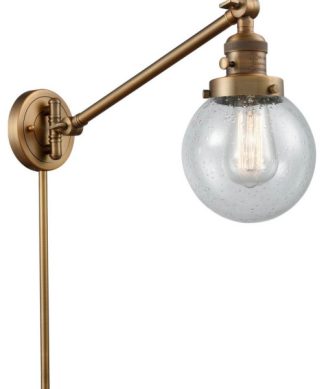 1-Light 6" Swing Arm Brushed Brass - Bulb Included