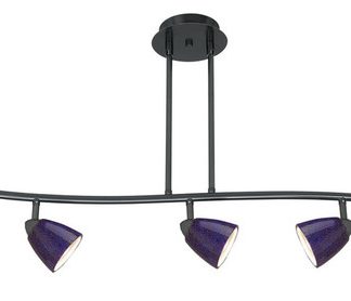 5 Orbit Light 120V GU-10 50W Fixture Only, Dark Bronze Finish, Blue Swirl