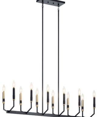 12 Light Linear Chandelier - Contemporary inspirations - 20 inches tall by 9.5