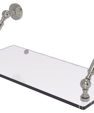 Waverly Place 18" Floating Glass Shelf, Satin Nickel