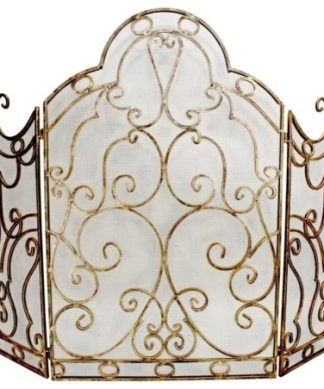 3-Panel Scroll Design Fire Screen