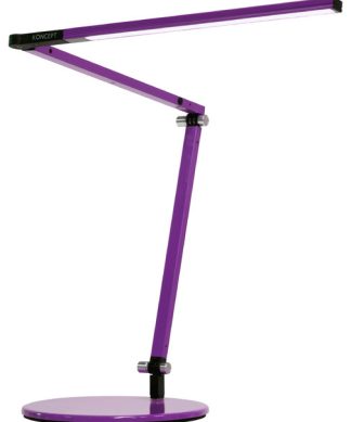 Z-Bar Mini Desk Lamp With Metallic Black 1-Piece Desk Clamp, Warm Light, Purple