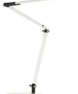 Z-Bar Mini Desk Lamp With Through-Table Mount, Warm Light, White