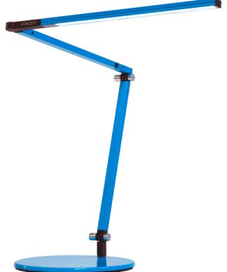 Z-Bar Mini Desk Lamp With Metallic Black 1-Piece Desk Clamp, Warm Light, Blue