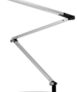 Z-Bar Mini Desk Lamp With 1-Piece Desk Clamp, Cool Light, Silver