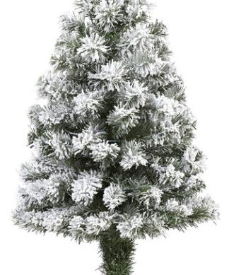 8' White Christmas Tree with 1500 Bendable Branches and 450 LED Lights