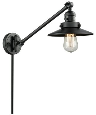 1-Light 8" Swing Arm Black Antique Brass - Bulb Included