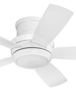 44" White Ceiling Fan with Blades and LED Light - Craftmade Tempo TMPH44W5