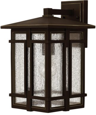 Wall Sconce 1-Light With Oil Rubbed Bronze Clear Seedy Aluminum, 15"