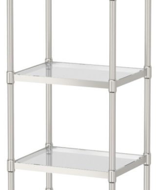 3-Tier Glass Taboret, Satin Nickel