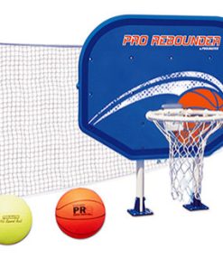35.5" White and Blue Combo Basketball and Volleyball Above-Ground Swimming Pool