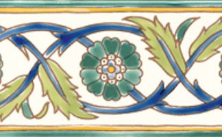 3.94"x7.87" Palmyre Green Border set of 10
