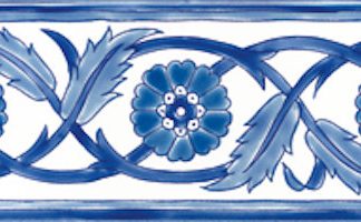 3.94"x7.87" Palmyre Blue Border set of 10