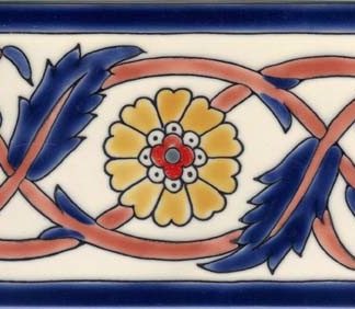 3.94"x7.87" Palmyre Rouge Border set of 10
