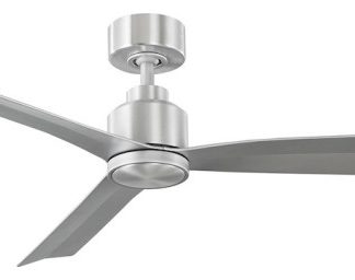 WAC Lighting Clean 54" 3-Blade Ceiling Fan, Remote, Brushed Aluminum