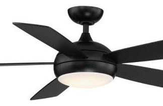 WAC Lighting F-005L-MB Odyssey, 52" 5 Blade Ceiling Fan with Light Kit and
