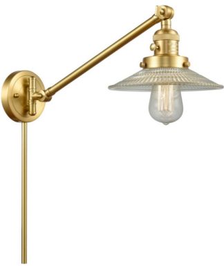 1-Light 8.5" Swing Arm Satin Gold - Bulb Included