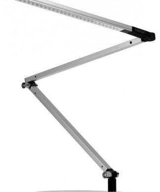 Z-Bar Mini Desk Lamp, Base, Warm Light, LED, Silver, 12.75"H