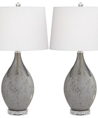 Volcanic Shimmer 1 Light Table Lamp, Smoke Grey